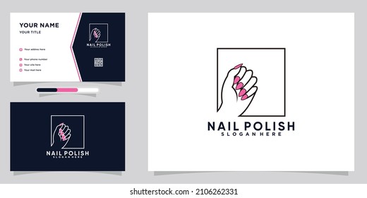 diseño del logo de esmalte de uñas con estilo y concepto creativo