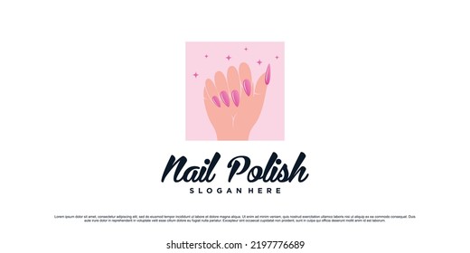 Nail polish logo design template for manicure studio with unique concept Premium Vector