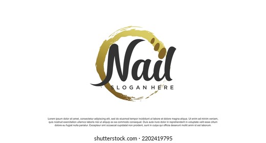 Nail polish logo design template with creative abstract style