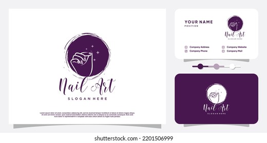 Nail Polish Logo Design Vector With Creative Unique Style