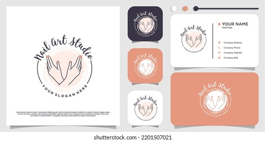 Nail polish logo design vector with creative unique style