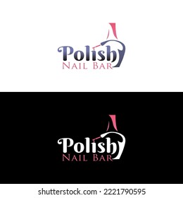 Nail Polish logo Design with vector 