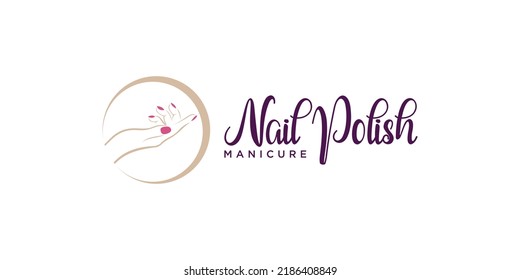 nail polish logo design, for women beauty salon and grooming