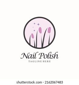 Nail polish logo icon with modern creative and unique concept design Premium Vector