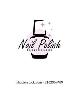 Nail polish logo icon with modern creative and unique concept design Premium Vector