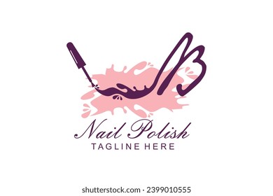 NAIL POLISH LOGO WITH LETTER DESIGN