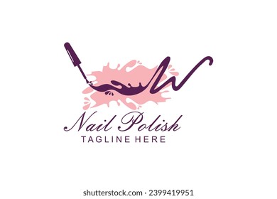 NAIL POLISH LOGO WITH LETTER DESIGN