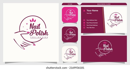 Nail polish logo vector with modern creative concept Premium Vector