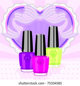 Nail Polish Love. A cute girlie background illustration for nail polish lovers!