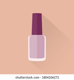 Esmalte de uñas, maquillaje. Ilustración vectorial en diseño plano.