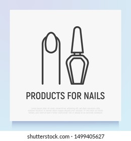 Nail polish and manicure thin line icon. Vector illustration for beauty shop.