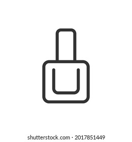 Nail polish minimal line icon. Web stroke symbol design. Nail polish sign isolated on a white background. Premium line icon.