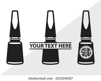 Nail Polish Monogram SVG Printable Vector Illustration