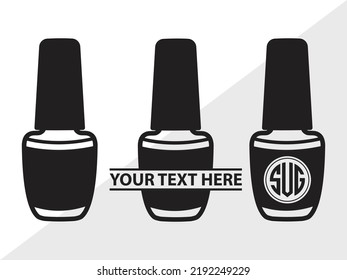 Nail Polish Monogram SVG Printable Vector Illustration