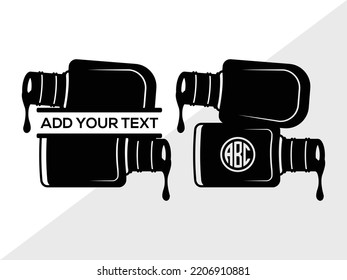 Nail Polish Monogram SVG Printable Vector Illustration