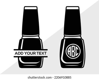 Nail Polish Monogram SVG Printable Vector Illustration