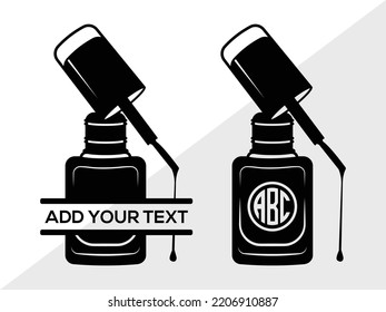 Nail Polish Monogram SVG Printable Vector Illustration