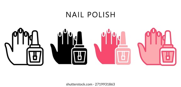 Icono de estilo multi polaco de uñas. Mini Ilustración Relacionada Con El Cuidado Personal. Uso Para El Concepto Moderno, Ui, Web Ux Y Desarrollo De App.