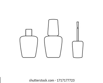 Nail polish, open bottle. Vector illustration, flat design.