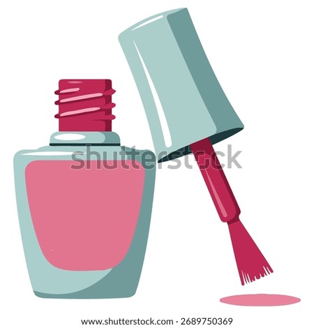 nail polish open bottle vector illustration isolated on white background