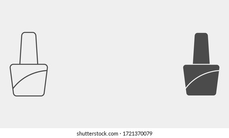 Símbolo de símbolo de símbolo de icono del vectorial relleno y contorno de las uñas