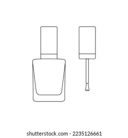 Nail Polish Outline Icon Illustration on White Background