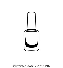 Nail polish Outline silhouette vector illustration on white background