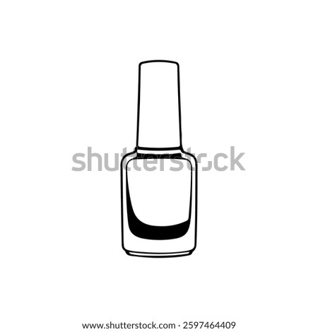 Nail polish Outline silhouette vector illustration on white background