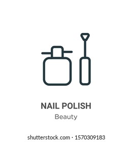 Nail polish outline vector icon. Thin line black nail polish icon, flat vector simple element illustration from editable beauty concept isolated on white background