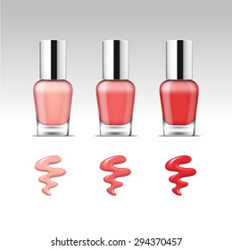 Nail Polish Packaging Package Pack Bottle for Manicure Vector Isolated on White Background