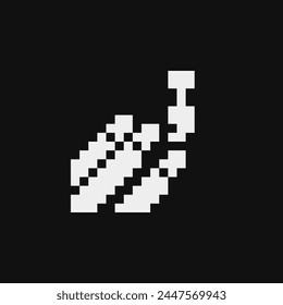 Nagellack Pixel Art-Symbol. Zeiger. Spielmaterial 8-Bit Sprite. Isolierte Vektorillustration. Design für Aufkleber, Logo, Stickerei, mobile App.