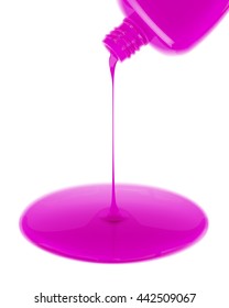 Nail polish pouring on the white background. Vector illustration