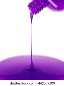 Nail polish pouring on the white background. Vector illustration