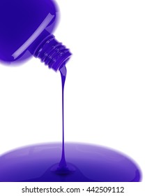 Nail polish pouring on the white background. Vector illustration