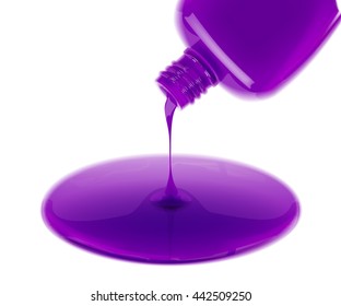 Nail polish pouring on the white background. Vector illustration