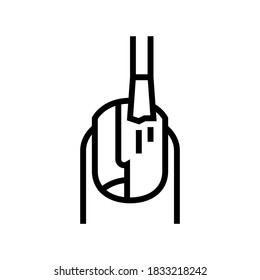 nail polish procedure line icon vector. nail polish procedure sign. isolated contour symbol black illustration