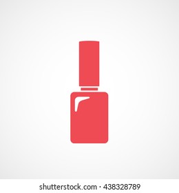 Nail Polish Red Flat Icon On White Background
