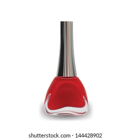 nail polish red manicure vector color beauty glamour fashion bottle isolated female brush