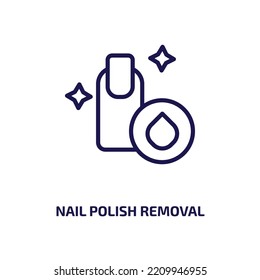 nail polish removal icon from beauty collection. Thin linear nail polish removal, beauty, finger outline icon isolated on white background. Line vector nail polish removal sign, symbol for web and 