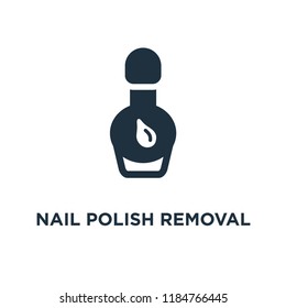 Nail Polish Removal icon. Black filled vector illustration. Nail Polish Removal symbol on white background. Can be used in web and mobile.