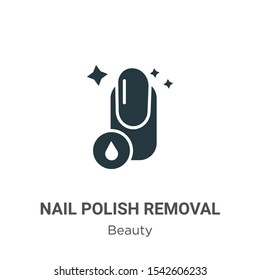 Nail polish removal vector icon on white background. Flat vector nail polish removal icon symbol sign from modern beauty collection for mobile concept and web apps design.