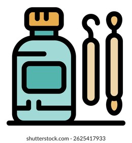 Nail polish remover bottle with hook and brush creating a perfect manicure