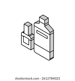 nail polish remover bottles isometric icon vector. nail polish remover bottles sign. isolated symbol illustration