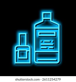 nail polish remover bottles neon light sign vector. nail polish remover bottles illustration