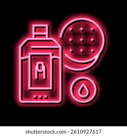 nail polish remover and cotton pad neon light sign vector. nail polish remover and cotton pad sign. isolated symbol illustration
