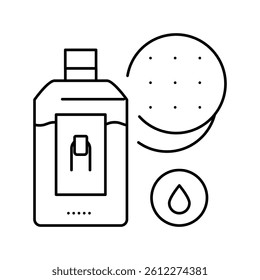 nail polish remover and cotton pad line icon vector. nail polish remover and cotton pad sign. isolated contour symbol black illustration