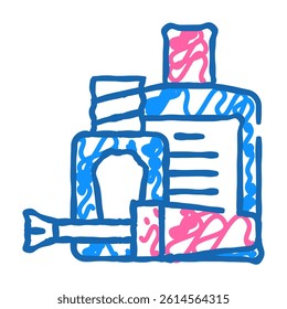 nail polish and remover doodle icon sketch vector. nail polish and remover sign. isolated symbol illustration