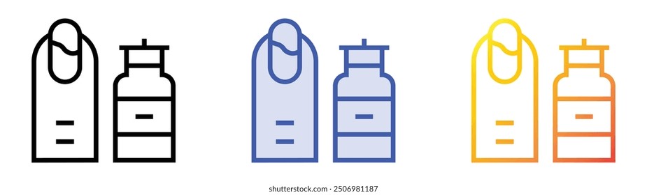 nail polish remover icon. Linear, Blue Fill and Gradient Style Design Isolated On White Background