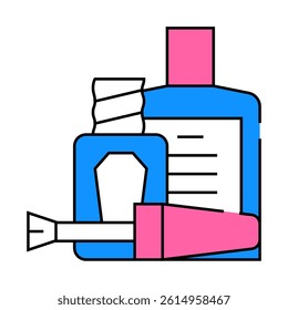 nail polish and remover line icon vector. nail polish and remover sign. isolated symbol illustration