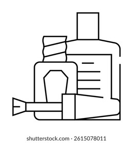 nail polish and remover line icon vector. nail polish and remover sign. isolated contour symbol black illustration